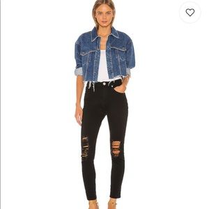 Distressed black jeans